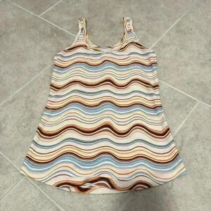Women's Multicolor Wave-Print Tank Top